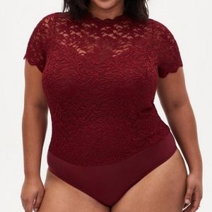 NWT Torrid High Neck Lace Bodysuit